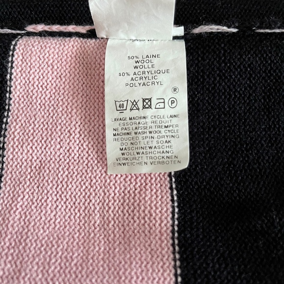 Wool-Acrylic Navy & Pink Sweater - Picture 14 of 15